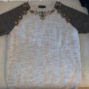 JCrew jeweled collar Sweater